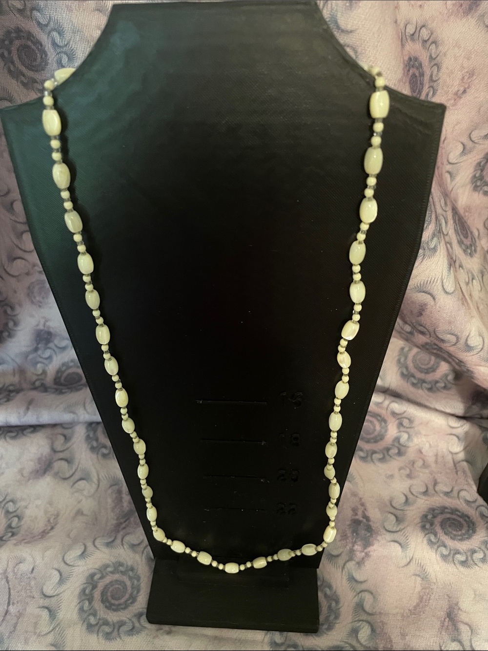 Classic Beaded Necklace - Mother of Pearl and White Beads